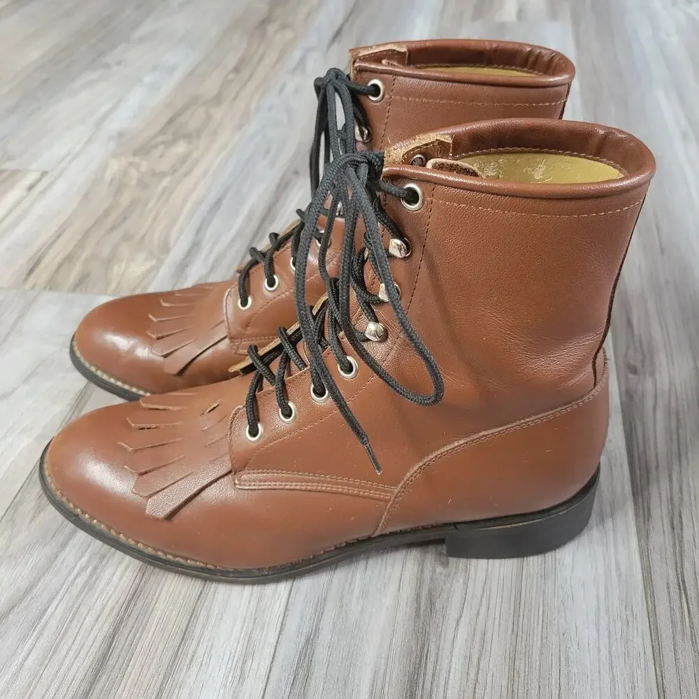 Vintage Brown Justin Ropers Style 500Y, size 6D